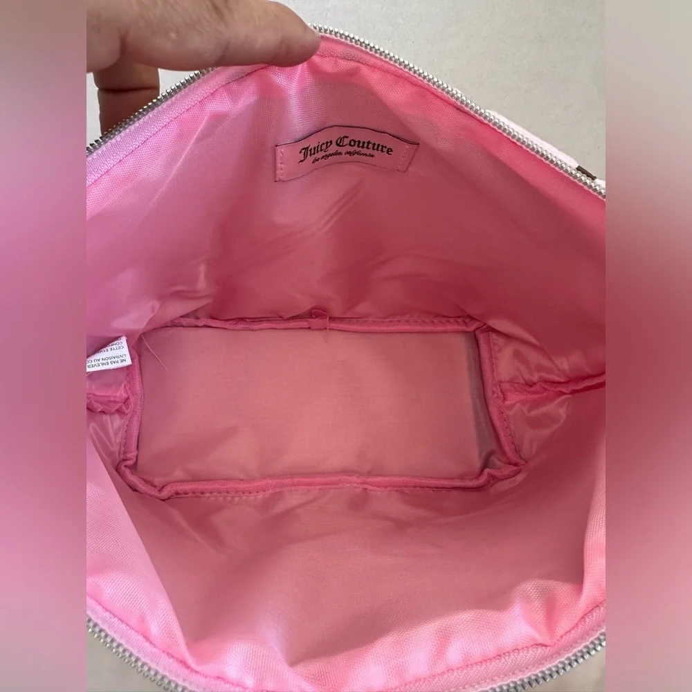 Juicy Couture Pink Crown-Embellished Clutch Cosmetics bag